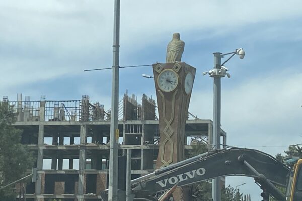 The devastation of the recent earthquake was visible everywhere the aid team went. The clock still pointing at the exact time of the earthquake.