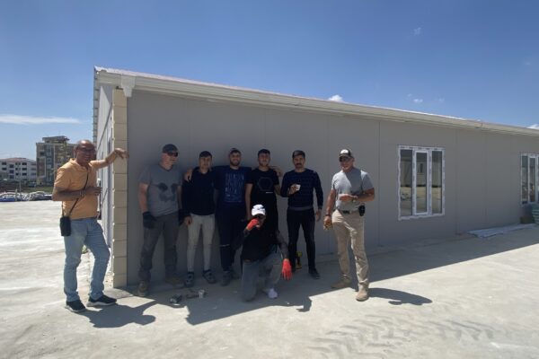 The rescue team is busy putting together a temporary settlement comprised 680 containers, housing a kindergarten and a hospital.