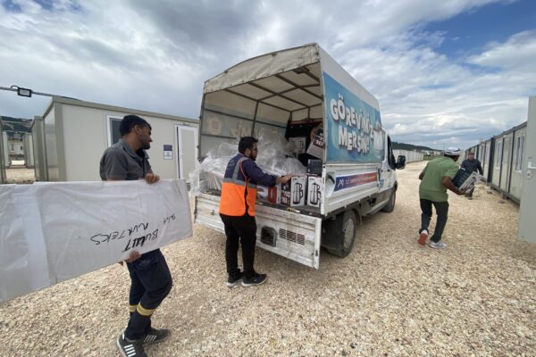 The rescue team is busy putting together a temporary settlement comprised 680 containers, housing a kindergarten and a hospital.