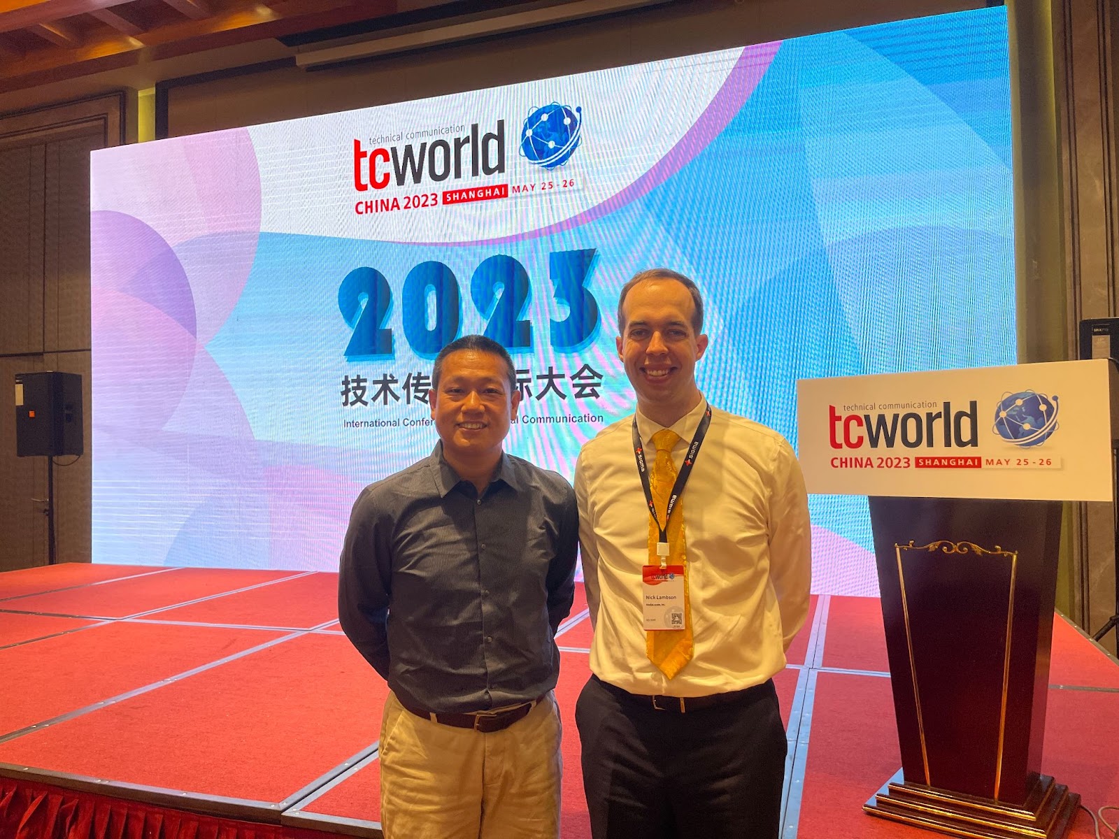 Nick Lambson from mediaLocate and Zhong Hua, the department head of