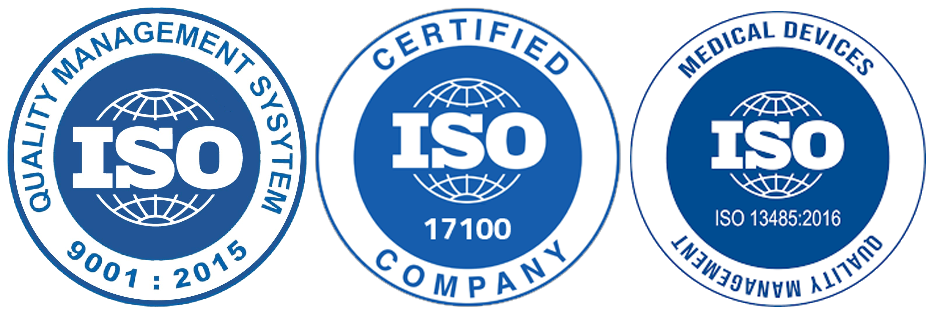 Certification ISO 9001 Quality Management System, ISO 17100 Translation Services, ISO 13485 Medical Devices