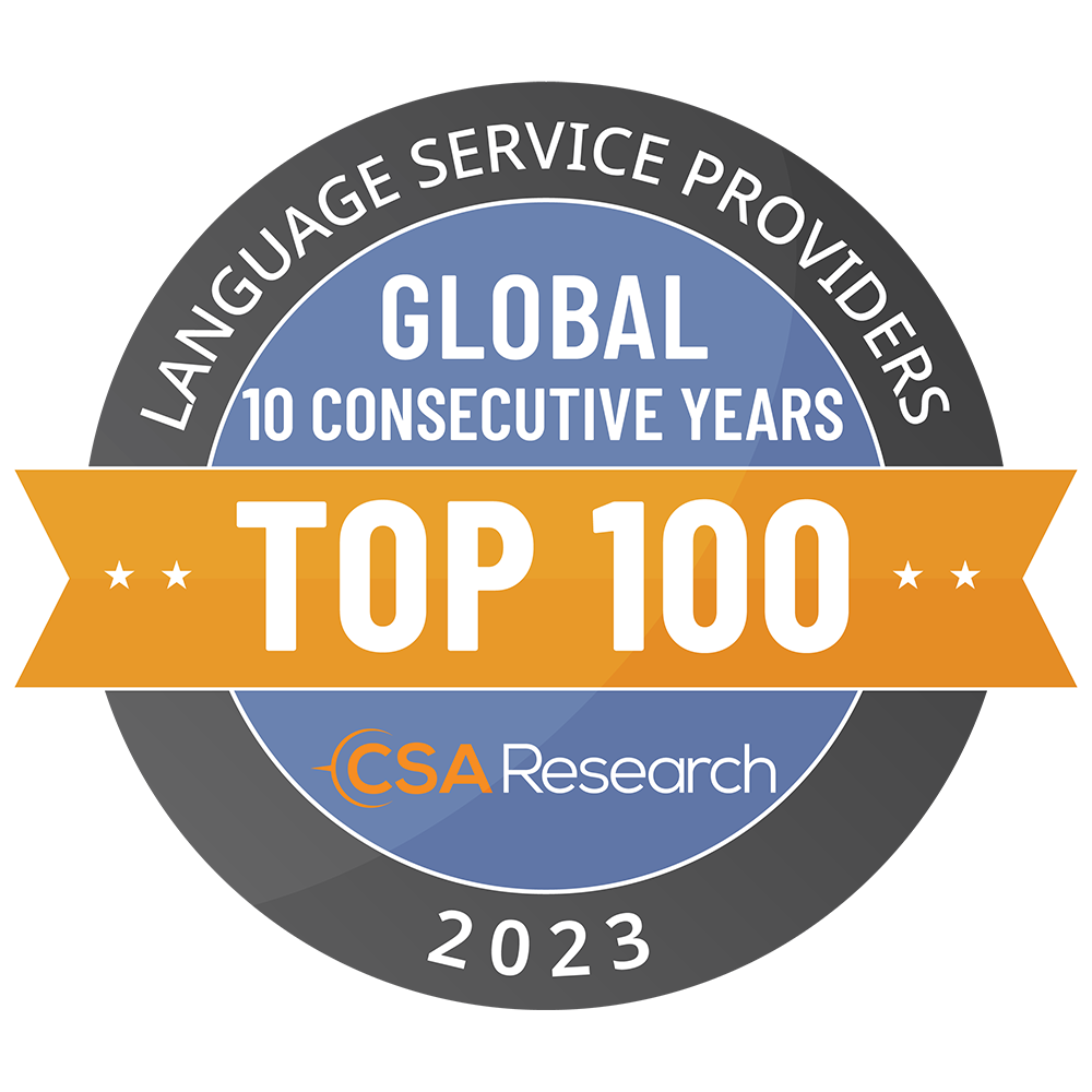 Top 100 Language Service Provider Worldwide by CSA Research
